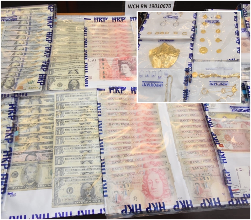 警方起出現金及首飾共30萬元