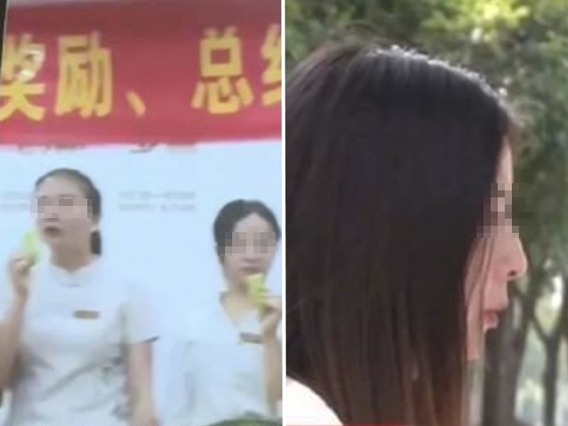 長沙一間養生館為了刺激員工業績,如果沒有達到規定的目標,就要生吃苦瓜和朝天椒。 網圖