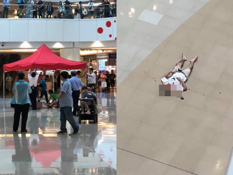 觀塘apm商場有人高處墮下。Sammi Yuen及Hong Tang圖片