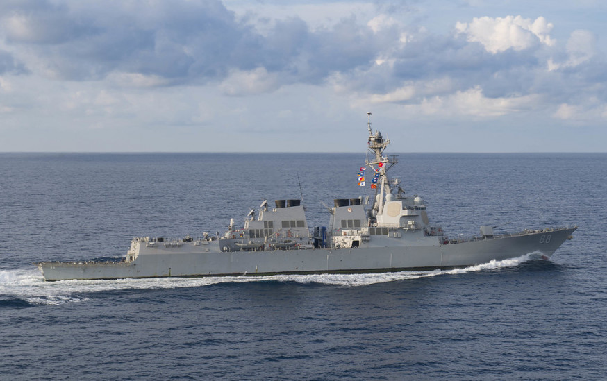 美軍驅逐艦「普雷貝爾號」(USS Preble)。網上圖片