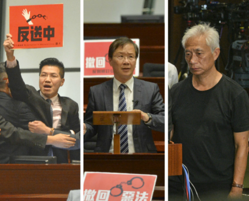 立法會議員(左起)范國威、郭家麒及梁耀忠。資料圖片