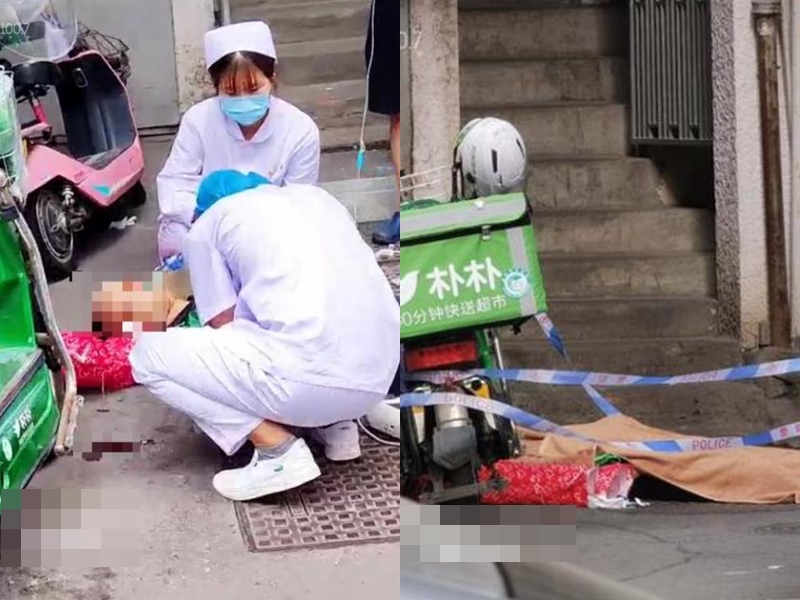 醫護人員進行搶救,惜外賣員無生命跡象。 網圖