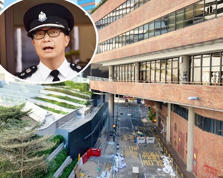 鄧炳強(小圖)指涉案人士以身體不適為由要求送院,離開理大。