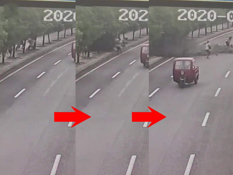山泥傾瀉突來襲,路人狂奔躲避,兩女走避不及遭活埋身亡。(網圖)
