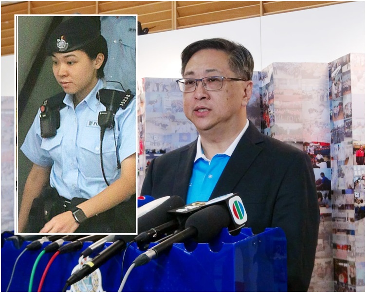盧偉聰指女警(小圖)的開槍決定正確,並為其決定感自豪。