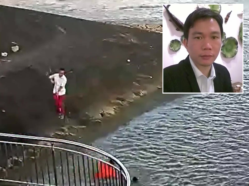 一對父子不慎落水,一名男子在見義勇為施救過程中不慎滑入水中,下落不明,及後證實遇溺亡。(網圖)