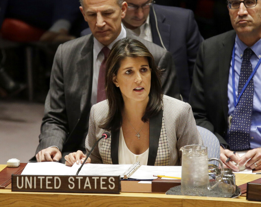 前任美國駐聯合國女大使黑莉(Nikki Haley)。AP