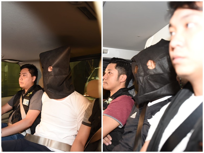 岑男(左)、黃男(右)。