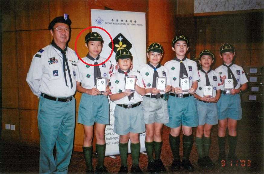 林鄭長子林節思(左二)當年隸屬童軍港島地域第15旅。