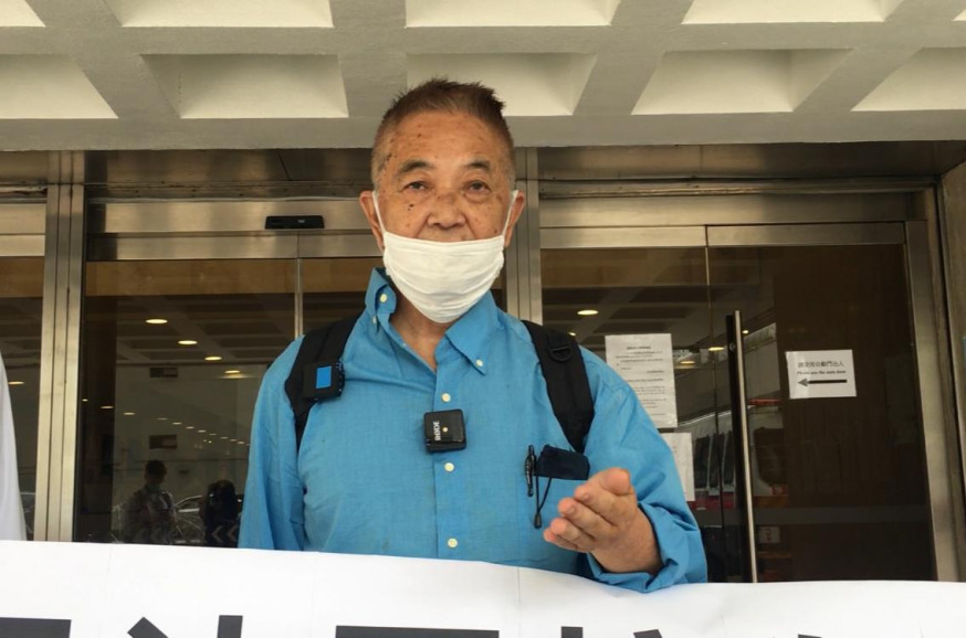 郭卓堅今早到高等法院申請司法覆核。劉曉曦攝