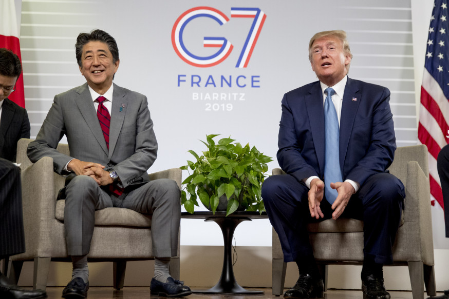 特朗普和安倍於G7已達成原則性貿易協議。AP