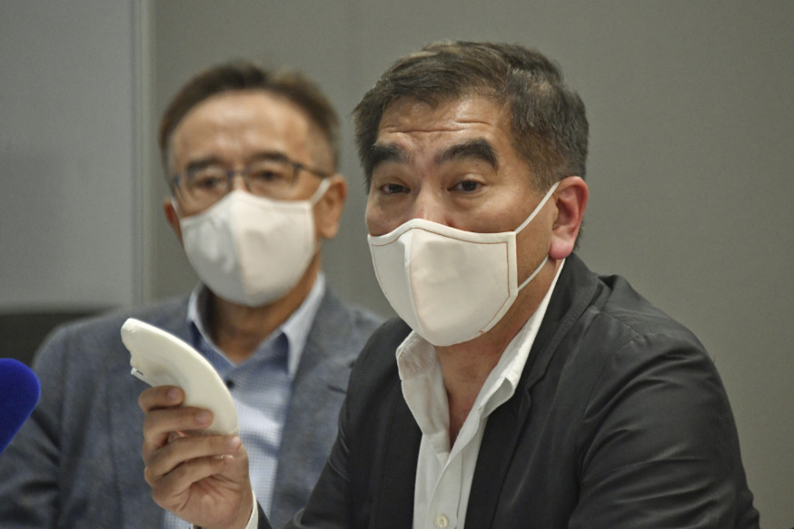 鍾國斌本身亦有生產重用口罩。 資料圖片
