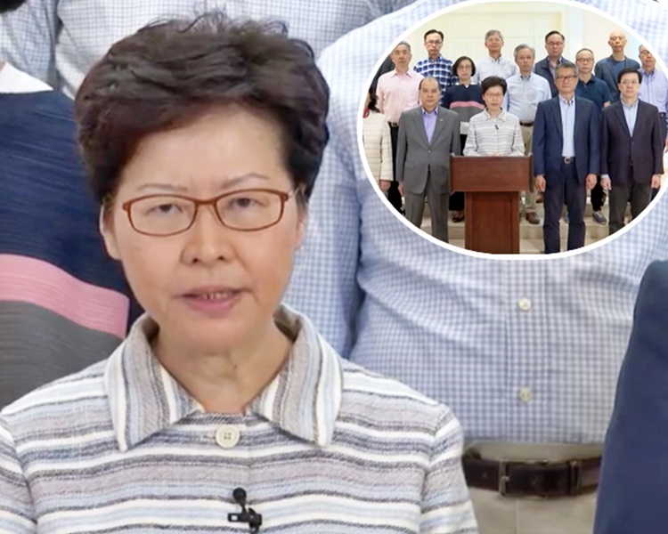 林鄭月娥發表電視講話,指10月4日晚是「非常黑暗的一夜」。影片截圖