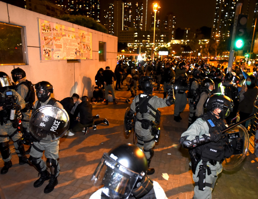 上月亦有人在將軍澳發起悼念周梓樂活動,其後演變成警民衝突。資料圖片