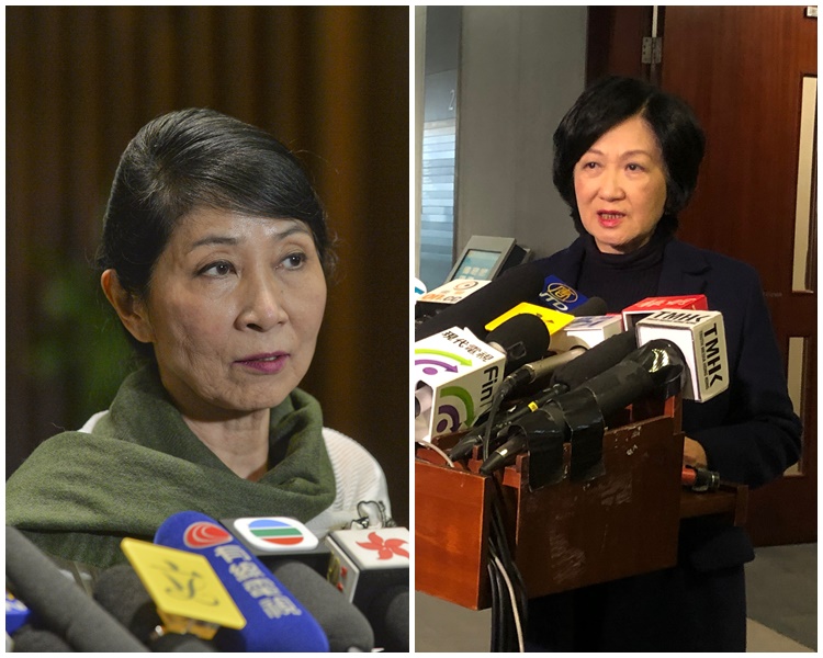 毛孟靜(左)、葉劉淑儀(右)。資料圖片