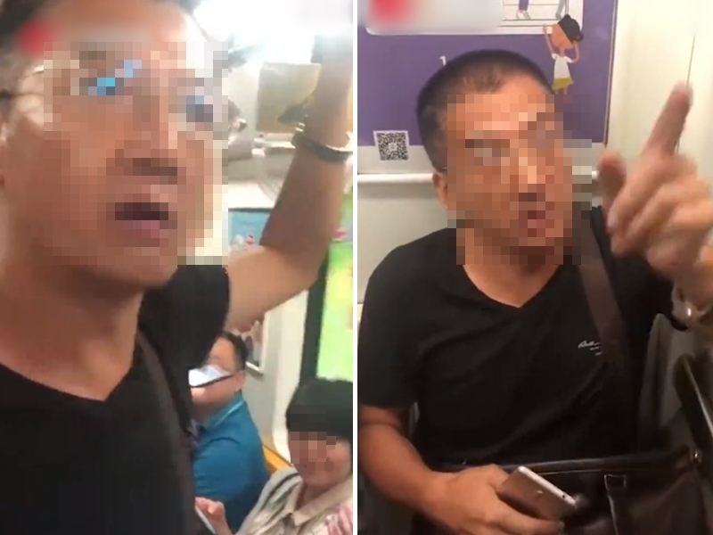 一名黑衣男以自己年紀大為由,「倚老賣老」要求其他乘客為他讓座。影片截圖