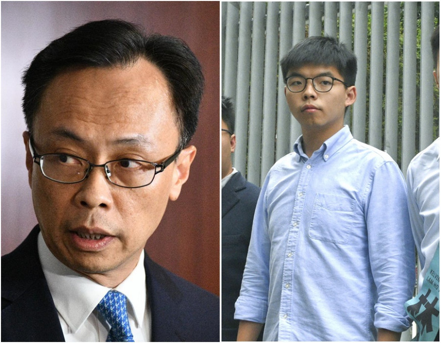 政制及內地事務局長聶德權;香港眾志秘書長黃之鋒。