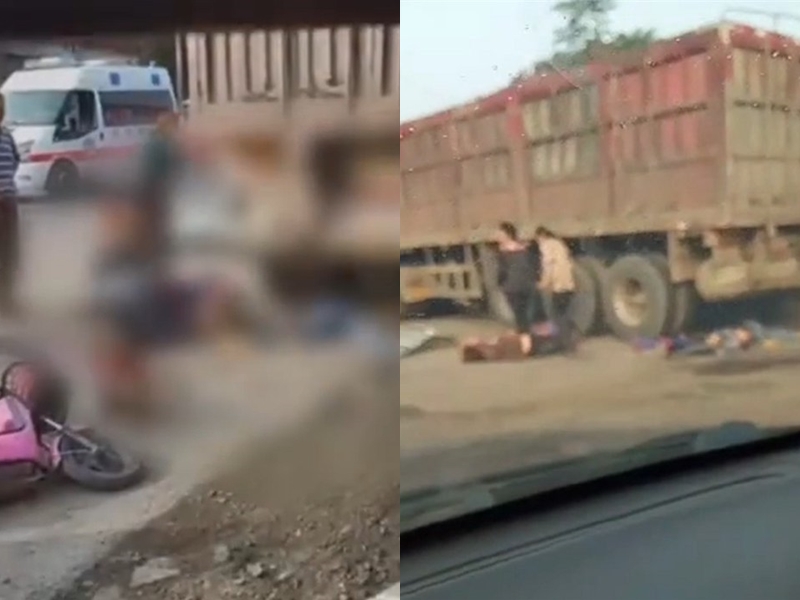 河南一輛校車與貨車相撞,造成4死9傷。 網圖
